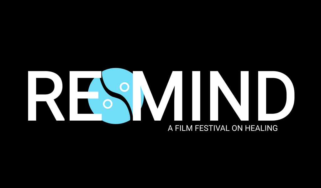 A logo reading "RE:MIND - a film festival on healing" with a blue circular symbol in the background